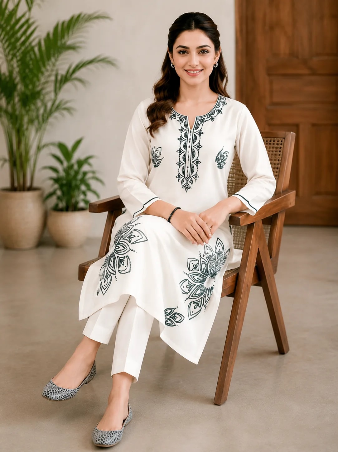 Chandni (Hand Embroidered), 2pc lawn suit Hand Embroidered, view 5