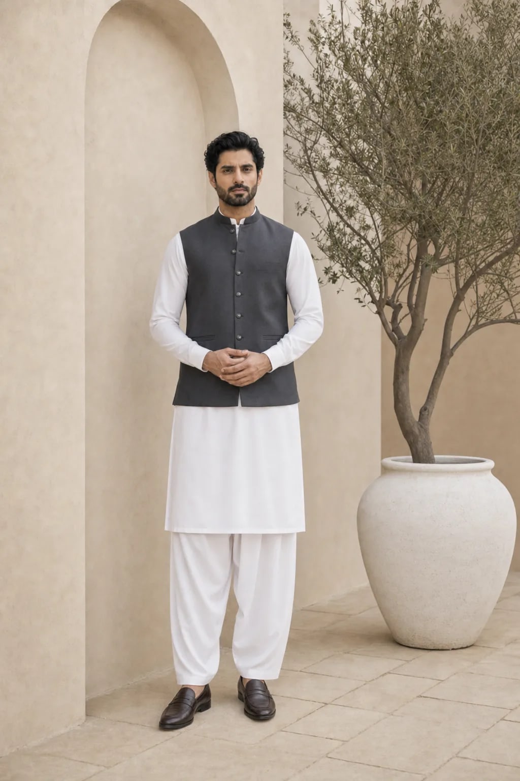 Adeel, Shalwar Kameez with Waistcoat, alternate view