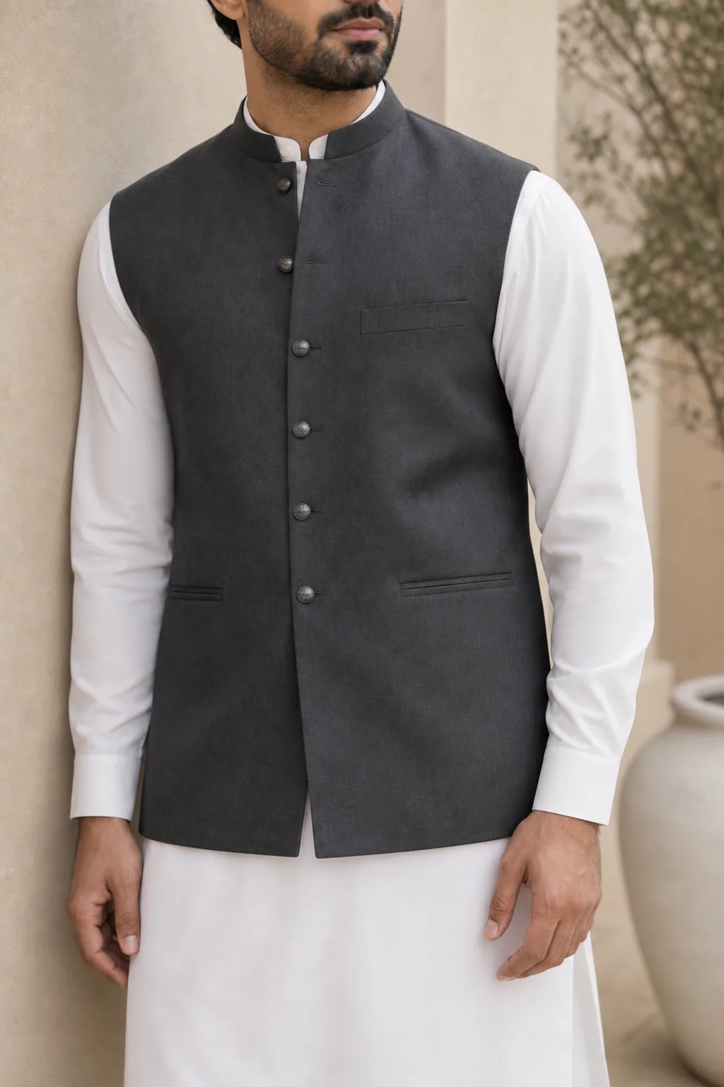 Adeel, Shalwar Kameez with Waistcoat, view 5