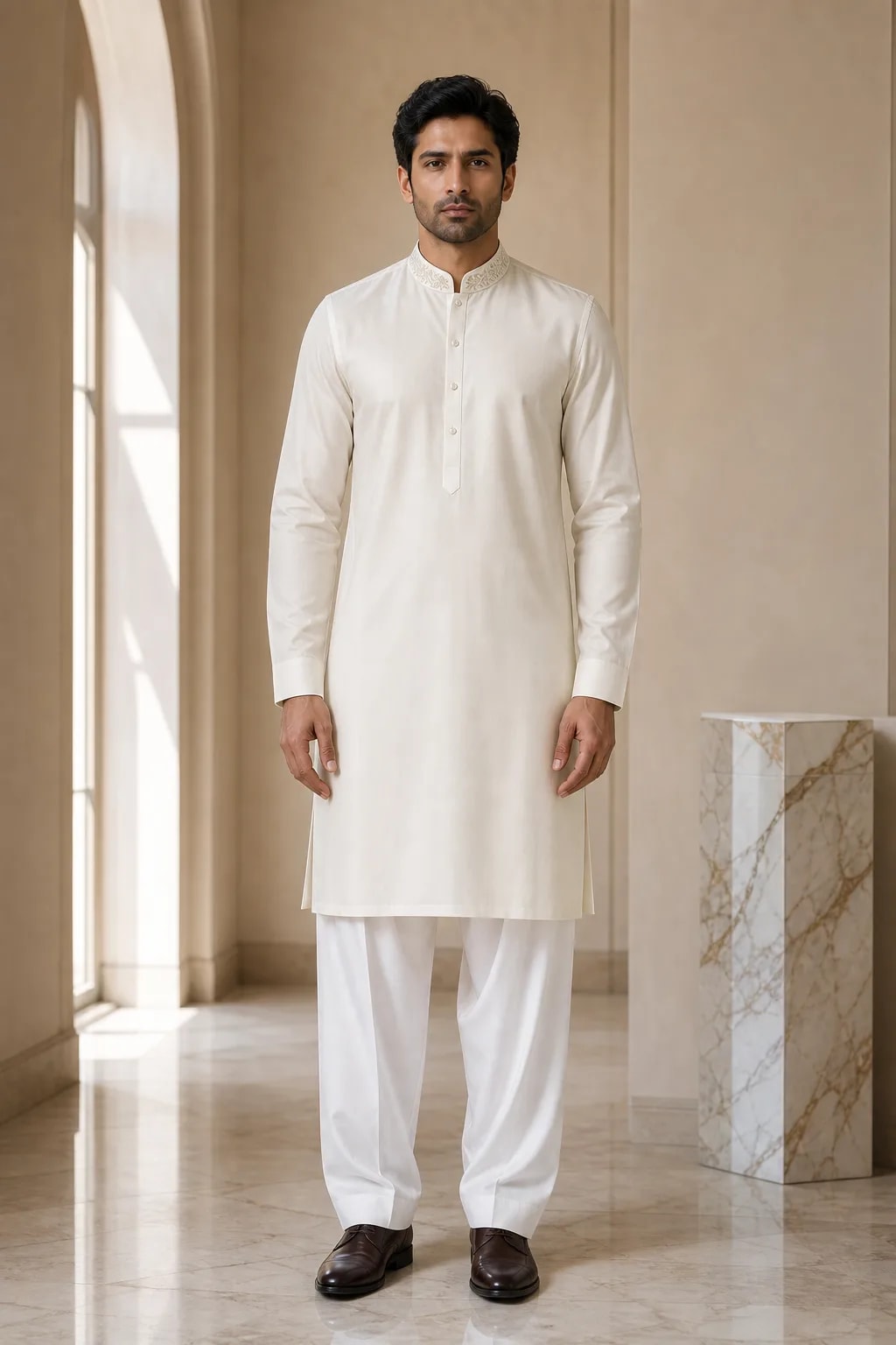 Nabeel, Kurta with White Shalwar