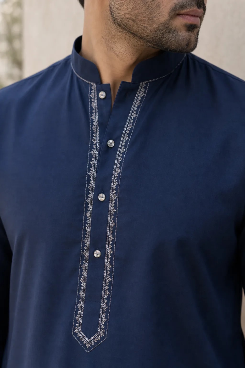 Rayyan, Kurta with White Shalwar, view 5