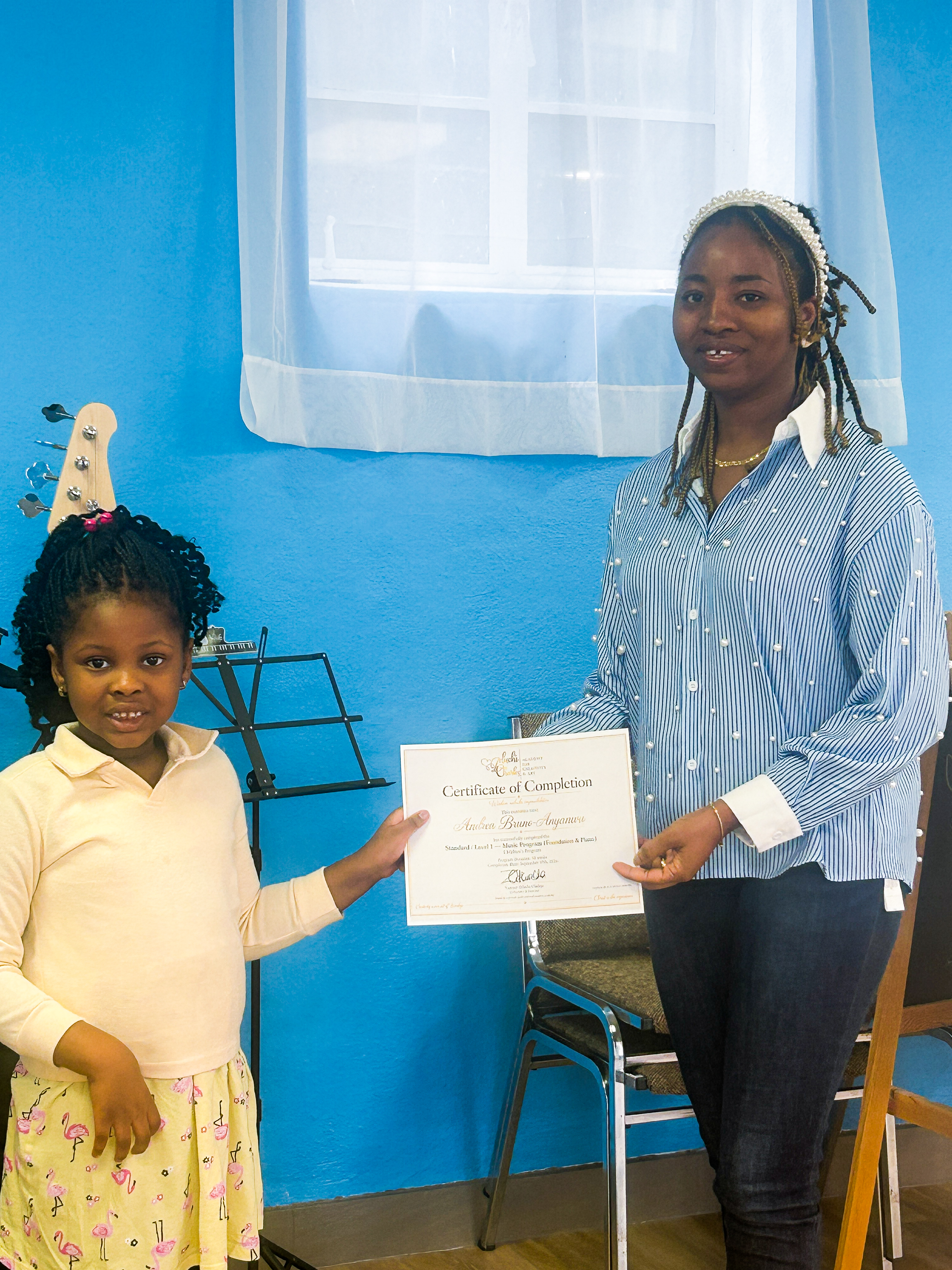 Certificate Giving at the Completion of the Children's Music Level 1 program