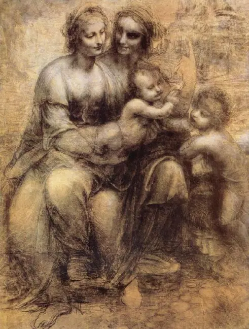 Leonardo Da Vinci - St.Anne and two others (1499)