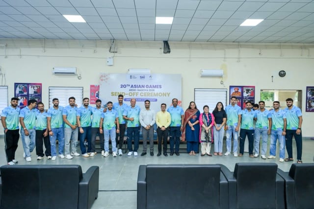 ગાંધીનગરમાં ભારતીય કબડ્ડી ટીમોને એશિયન ગેમ્સ માટે ભવ્ય વિદાય