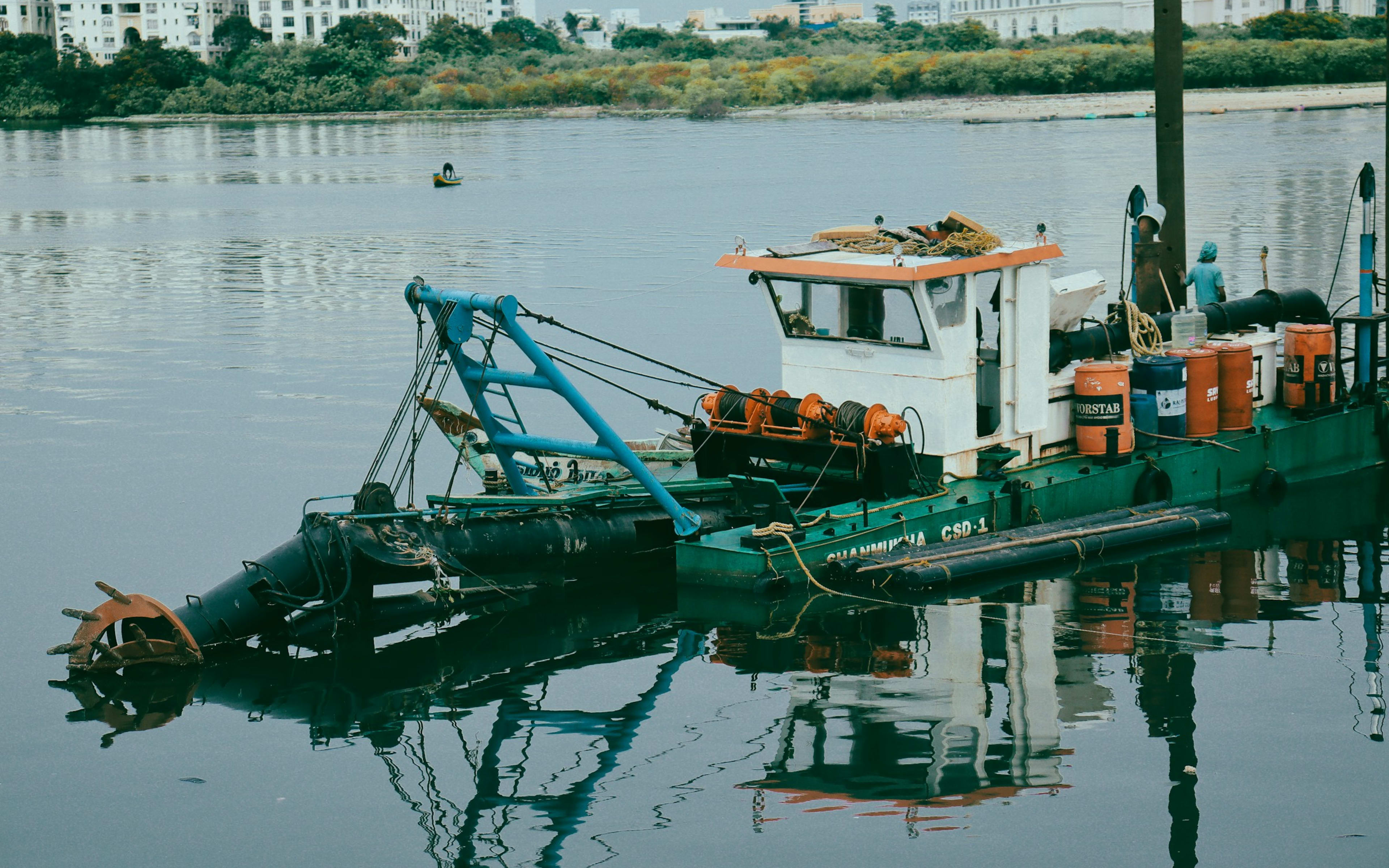 Sample photo of a cutter suction dredger on a river