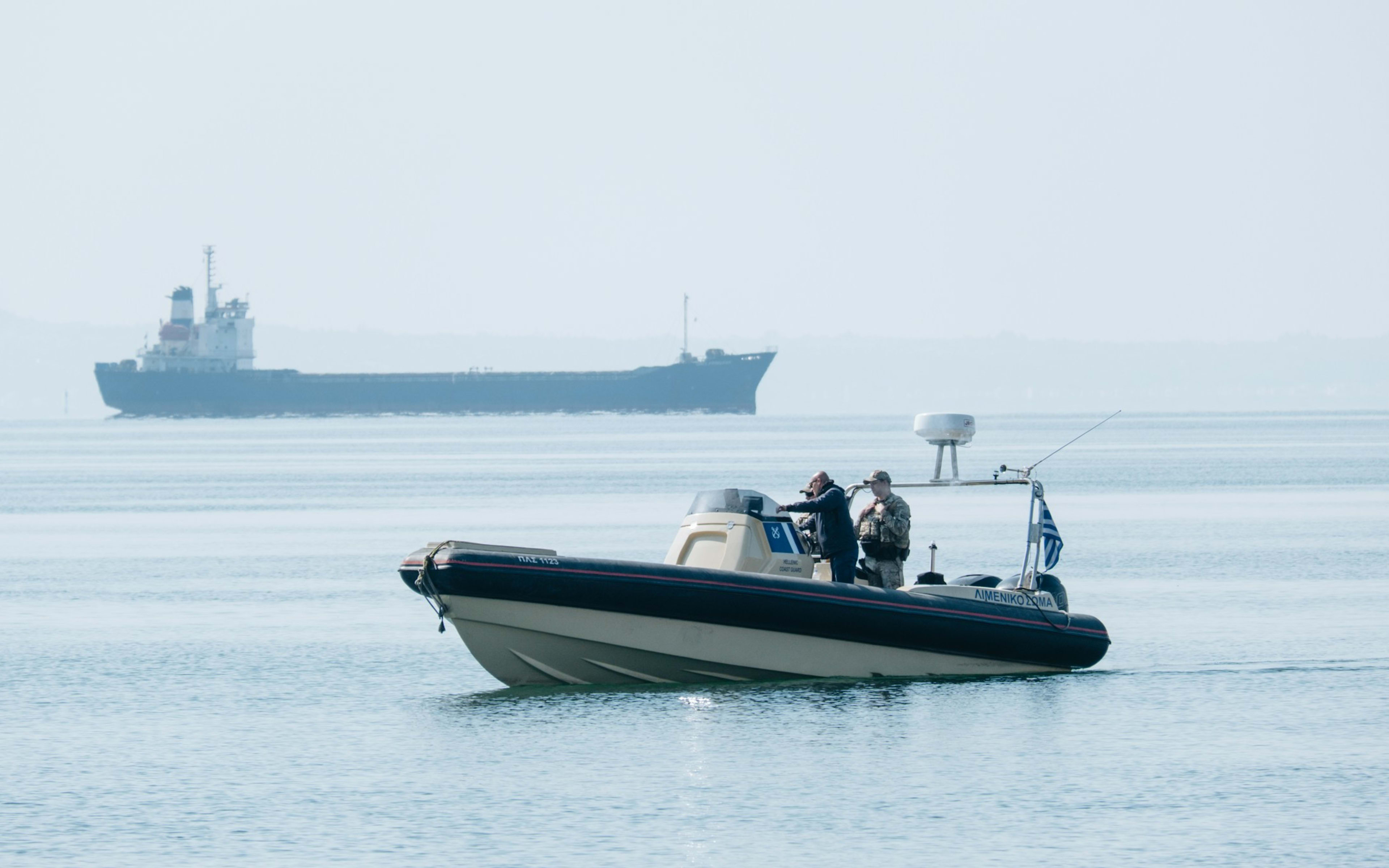 Sample photo of a patrol boat under way at sea