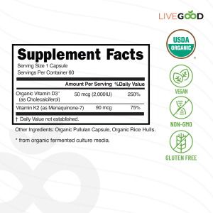 Organic D3-K2 2000 supplement facts