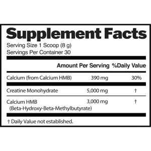Creatine + HMB supplement facts