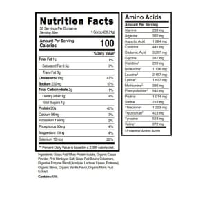 Whey Protein Isolate - With Colostrum supplement facts