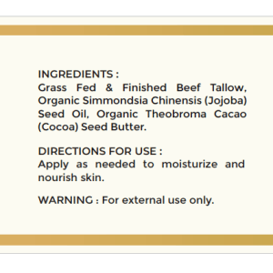 Whipped Tallow Balm supplement facts
