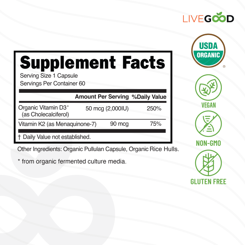 Organic D3-K2 2000 supplement facts