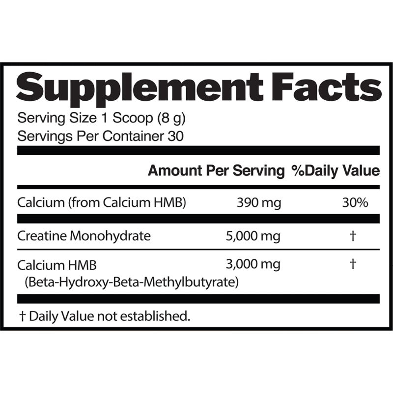 Creatine + HMB supplement facts
