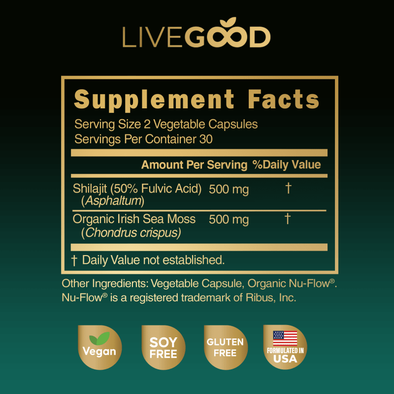 Himalayan Shilajit & Organic Sea Moss supplement facts