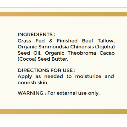 Whipped Tallow Balm supplement facts