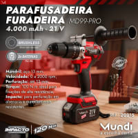 Parafusadeira Furadeira de Impacto Profissional MD99-PRO Mundi 2