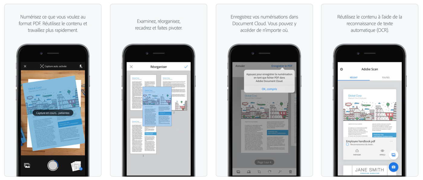 Adobe scan screenshots dans l'AppStore