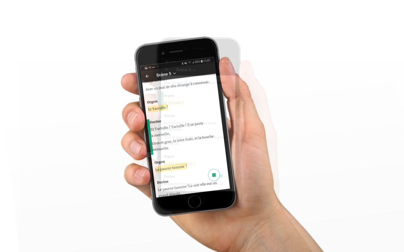 secouer son portable pour enchainer les répliques