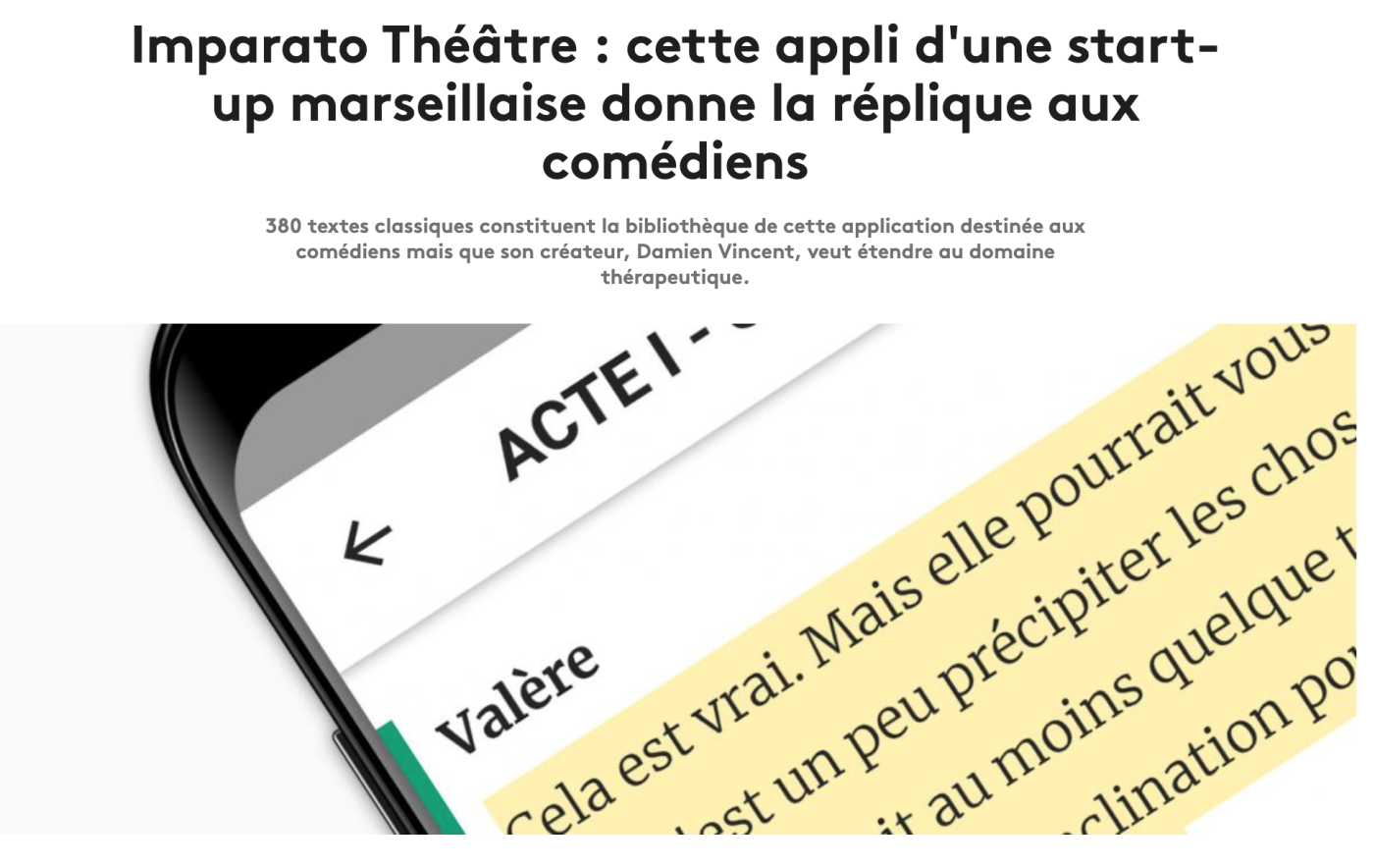 Article sur France TV Info