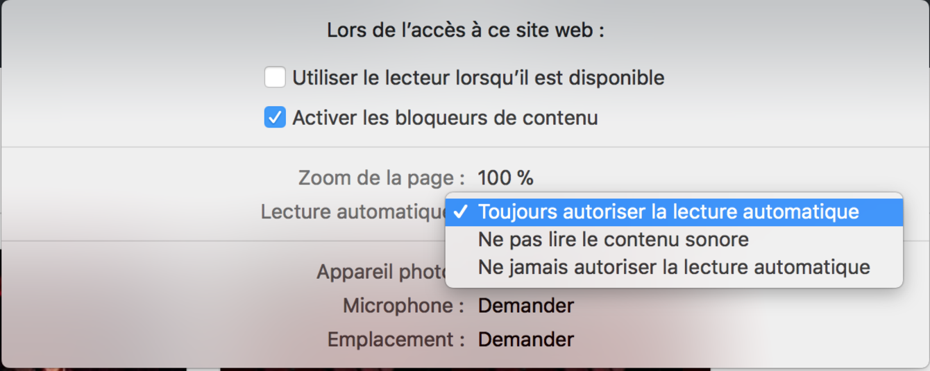 Réglages Safari étape 2