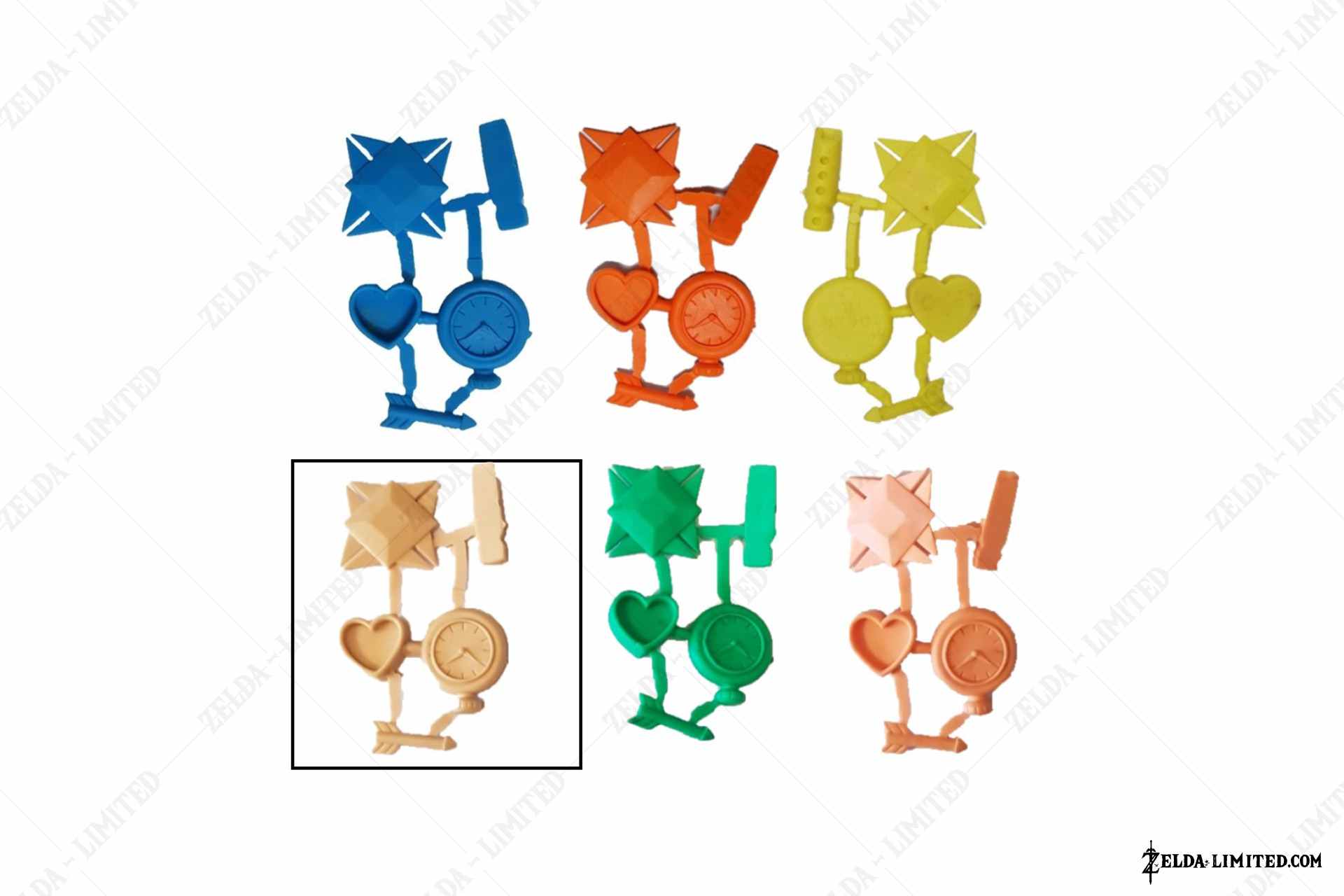 unpainted set 2 figure clock heart arrow