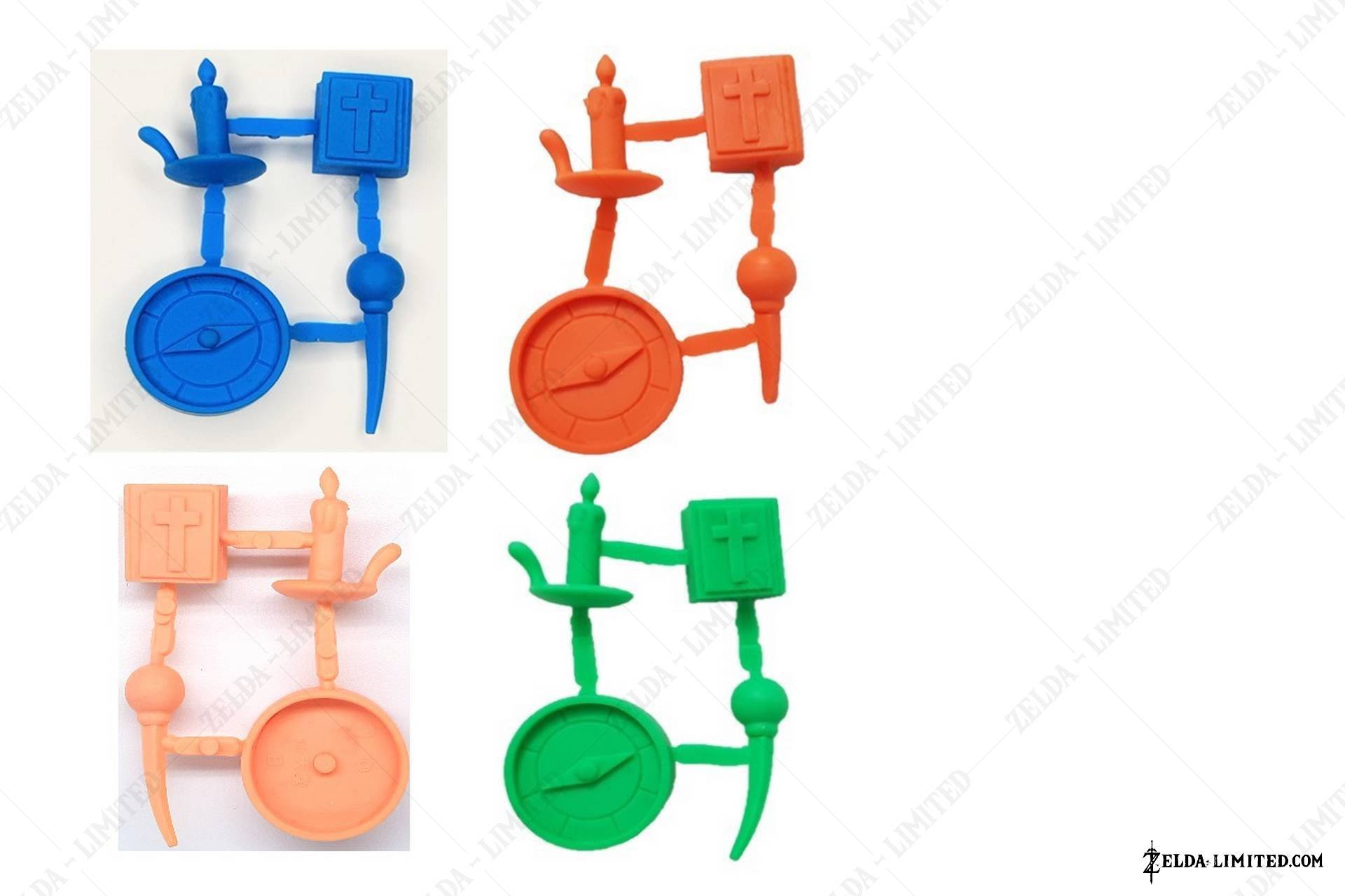 unpainted set 2 figure candle book rod compass