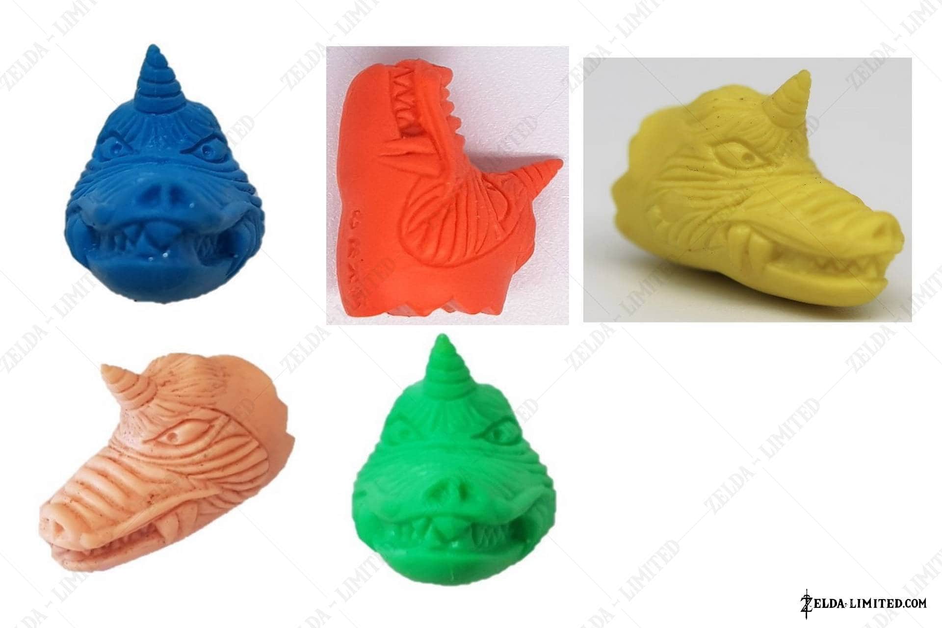 unpainted set 2 figure gleeok head