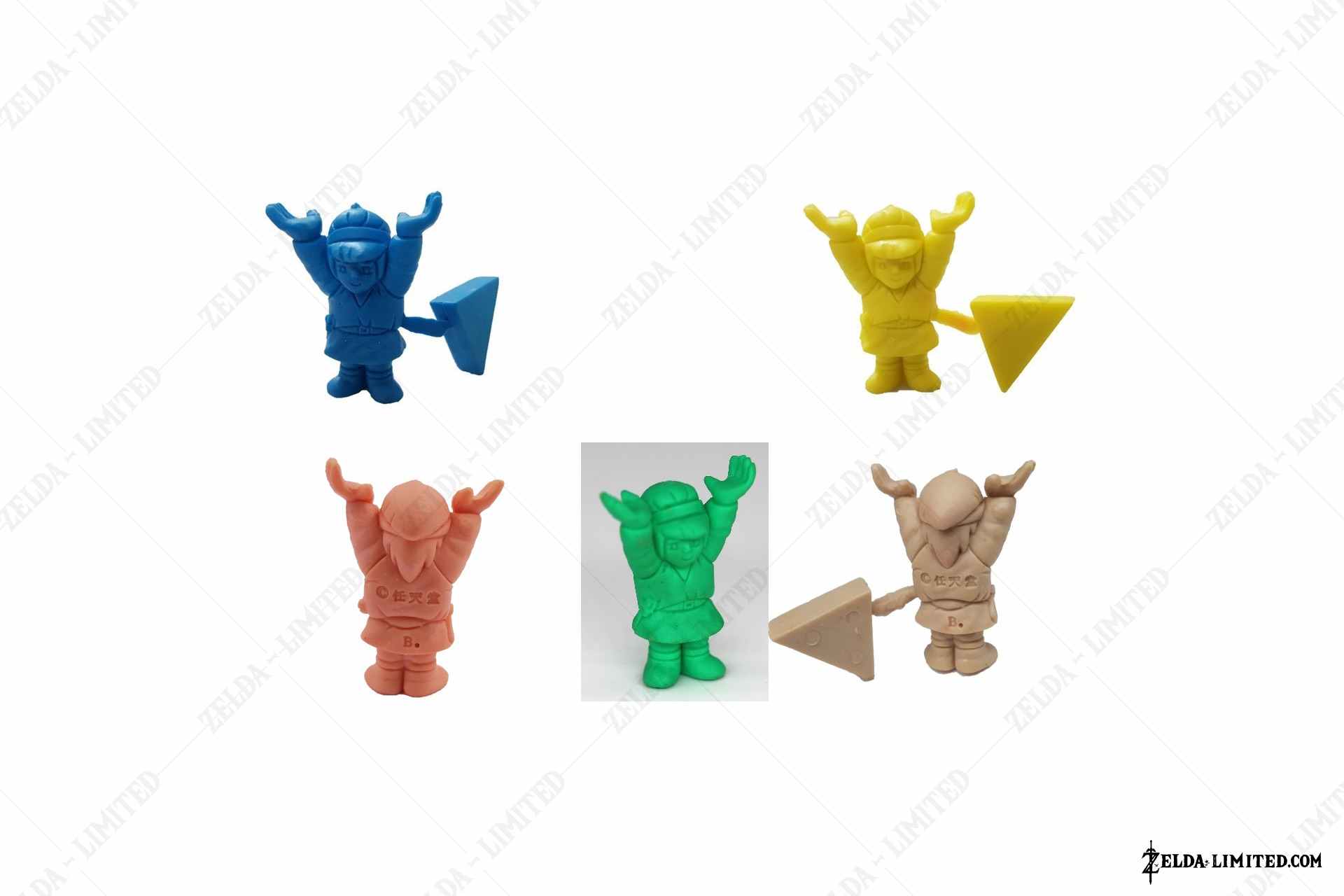 unpainted set 2 figure link triforce