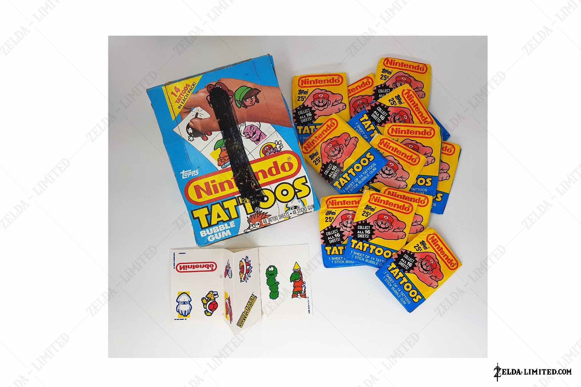 tattoos bubble gum box