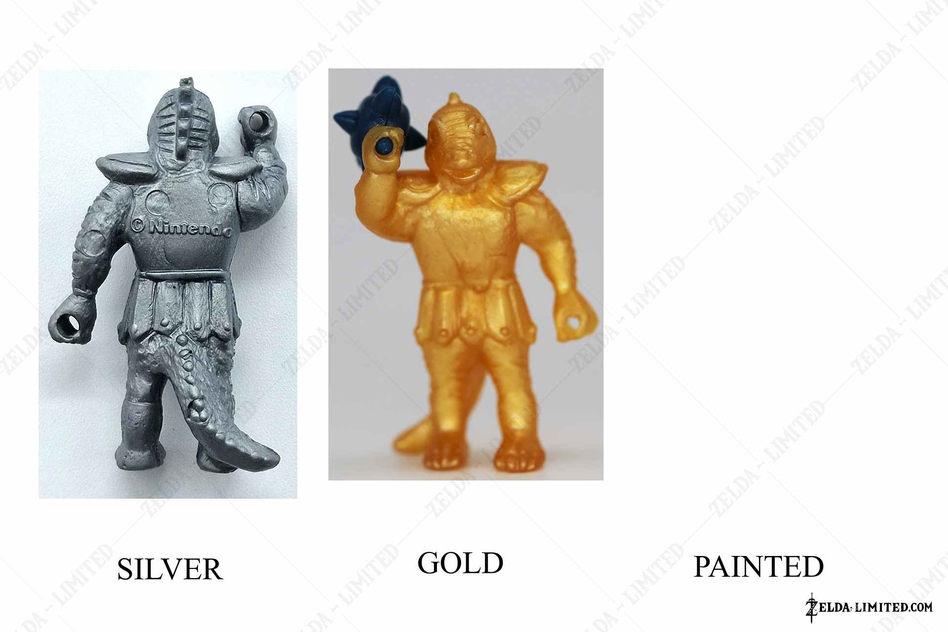 geru figures silver gold painted