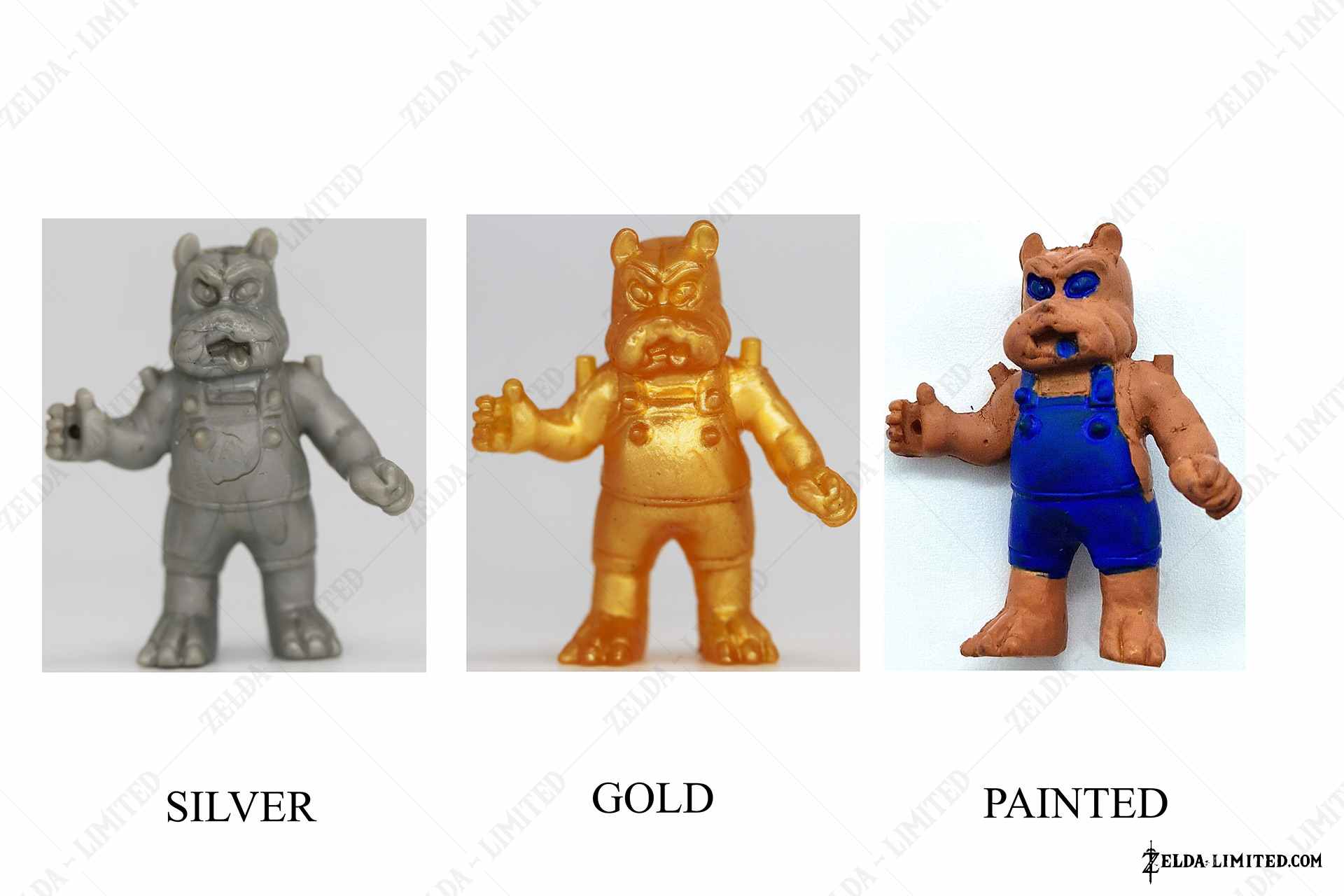 moblin figures silver gold painted
