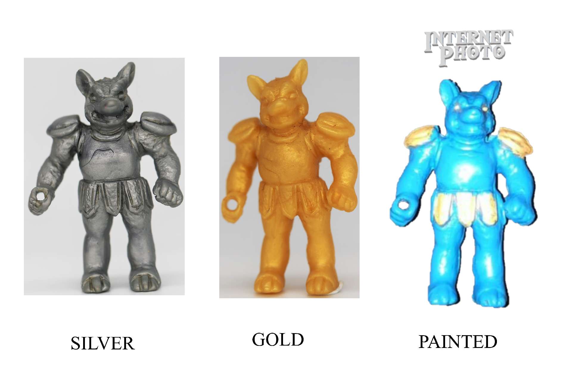 wosu tinsuit figures silver gold painted