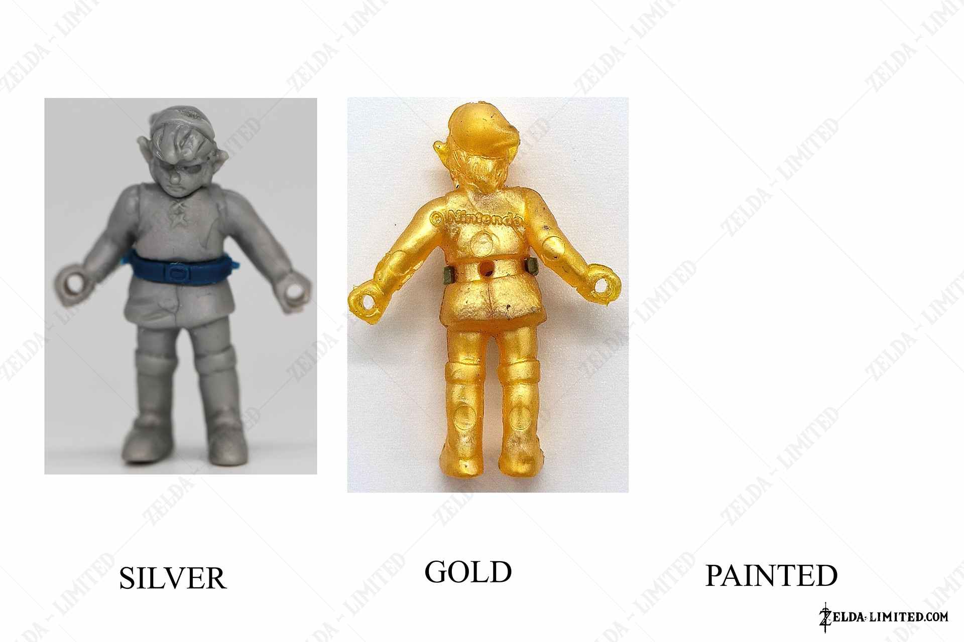 link figures silver gold painted