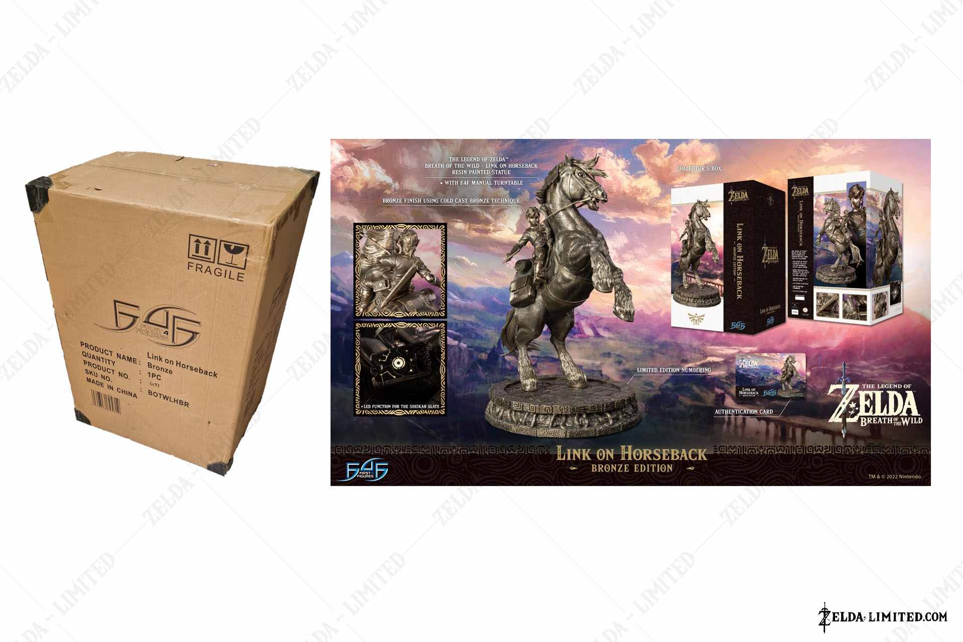 link on horseback bronze