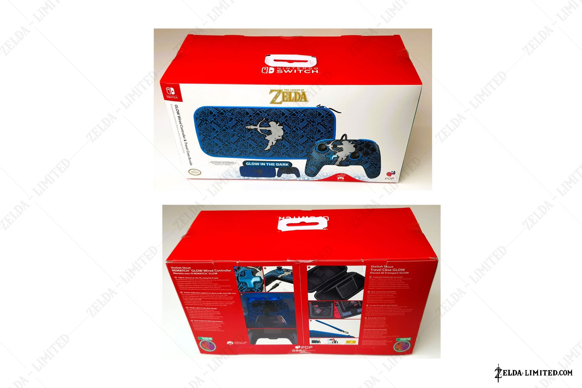 glow wired controller & travel case bundle