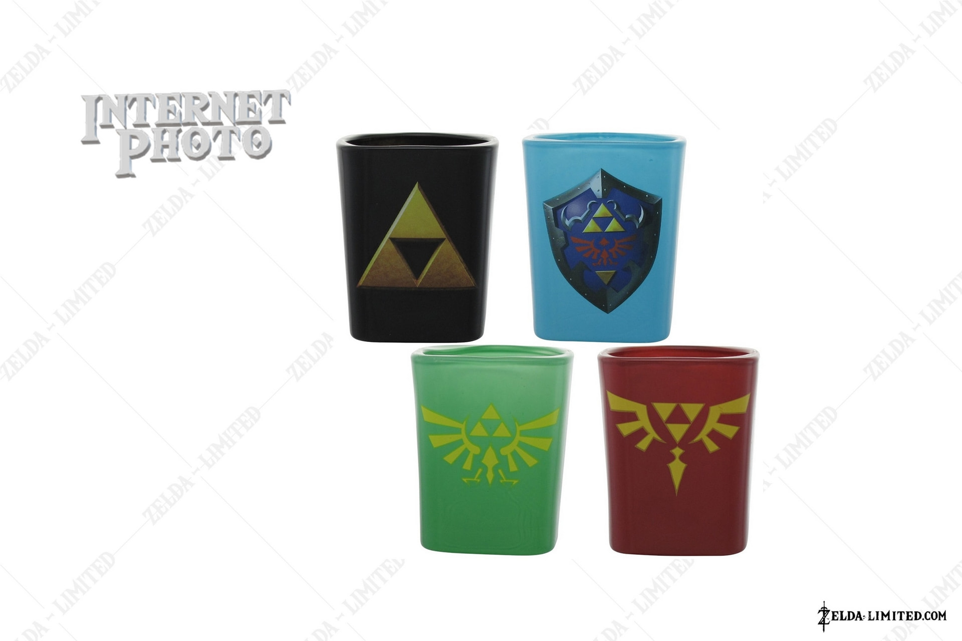 Zelda Logos and Shield Square Shot Glass Set
