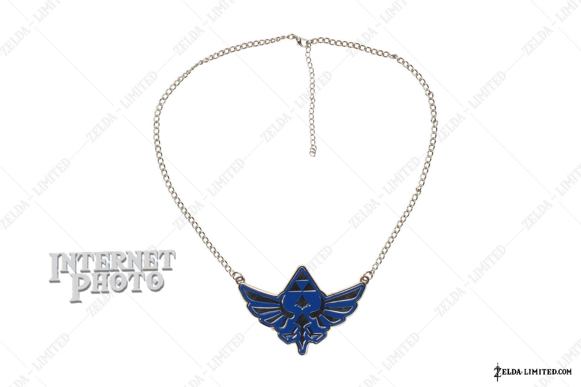 Blue Chrome Crest Necklace