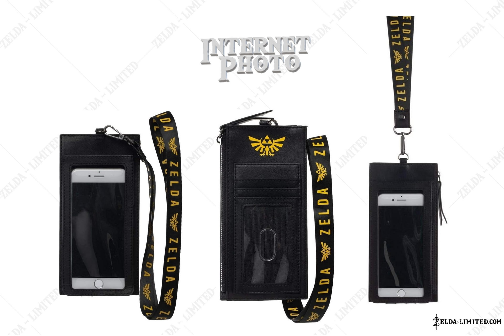 hylian crest phone wallet with lanyard