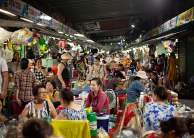 Indoor night market in Hanoi, Vietnam, Storytelling