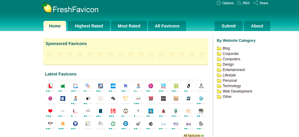 fresh favicons screen