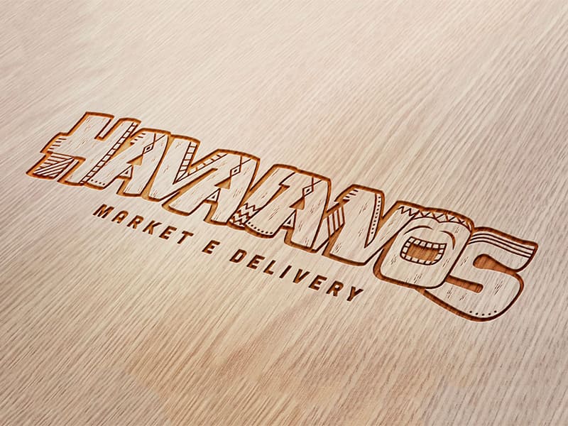 Logo on a wooden base