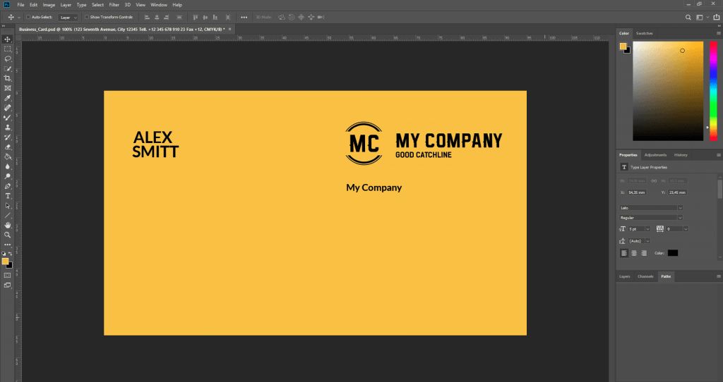 create business card template photoshop