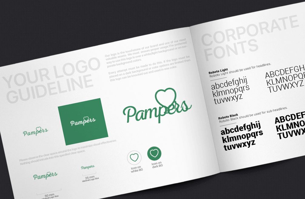 How would Pampers logo look like if it were made in ZenBusiness?