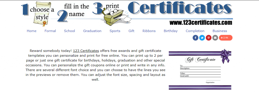 generic gift certificate template