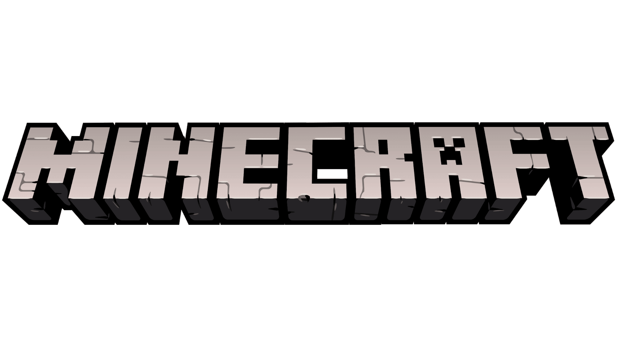 white minecraft logo transparent background