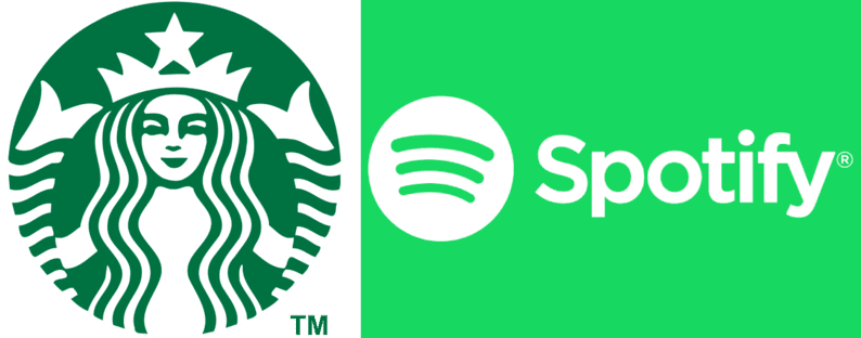 Starbucks Spotify Green Logos