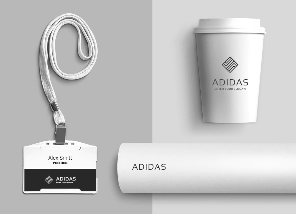 How would Adidas logo look like if it were made in ZenBusiness?