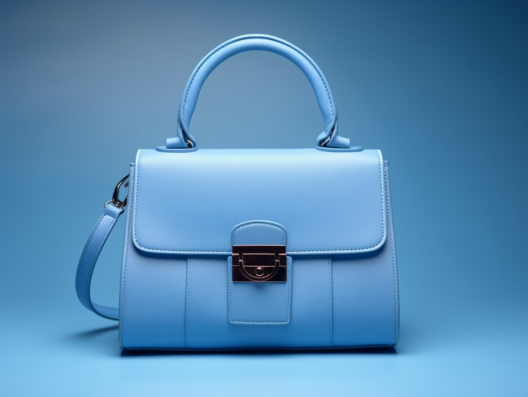 blue handbag