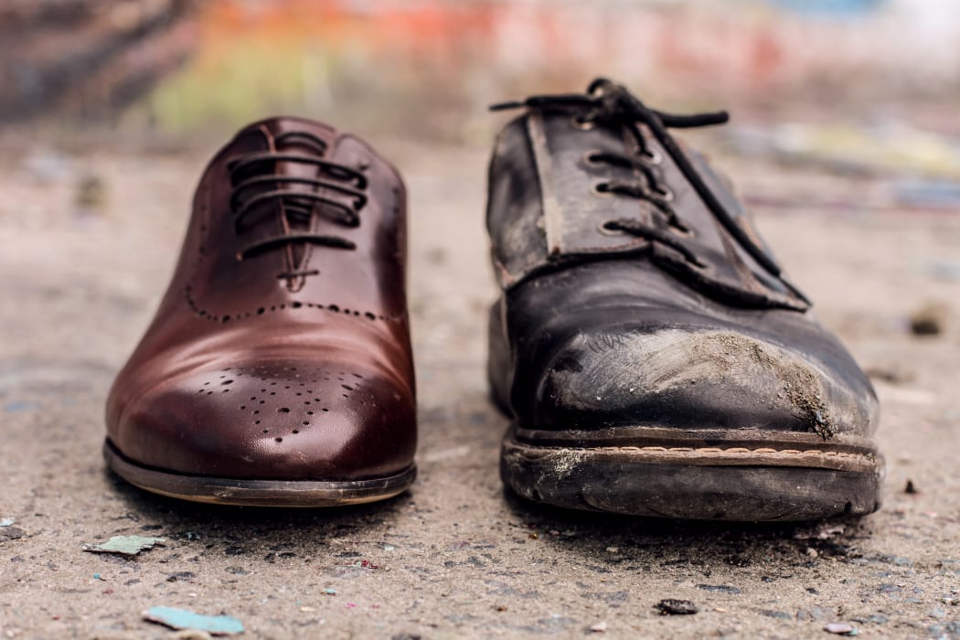 new shoe and old shoe