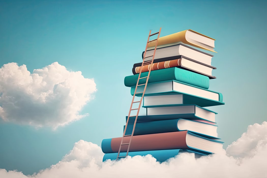 stacked books
