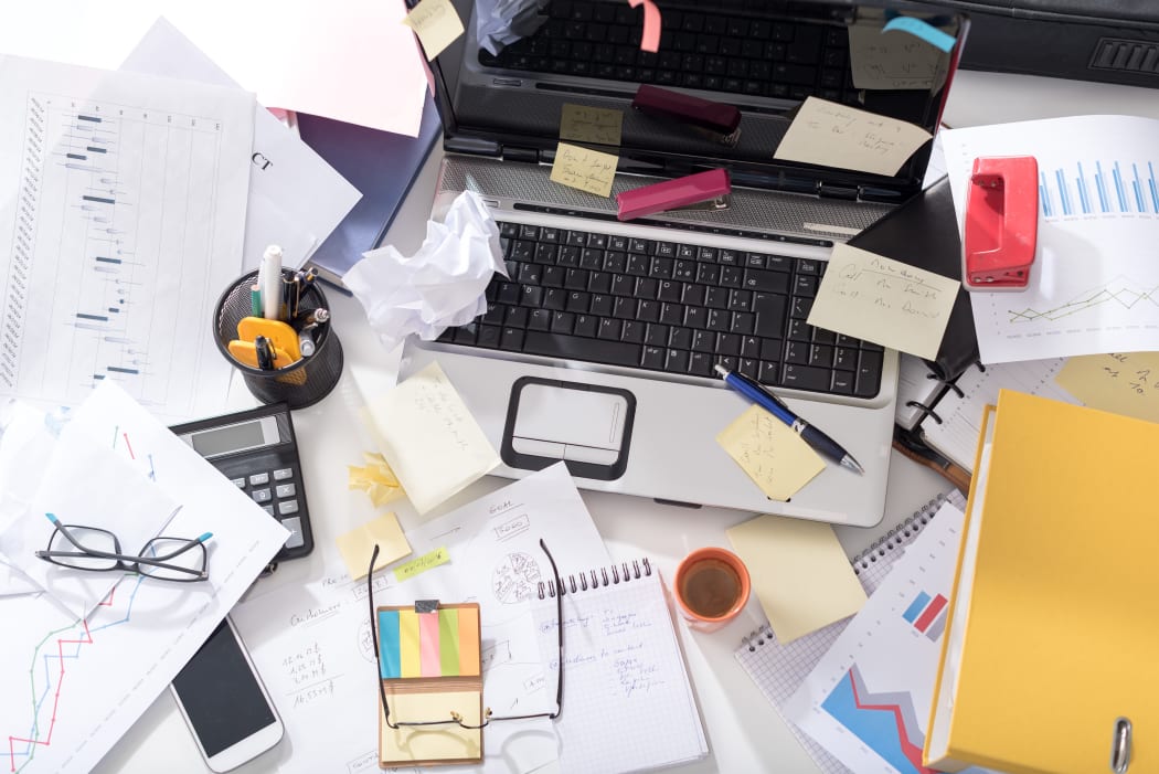 cluttered desk
